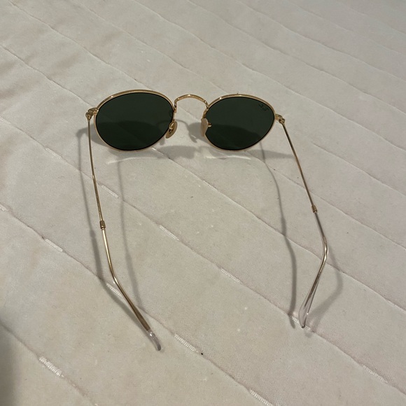 Ray-Ban Gold Frame Sunglasses with Green Lenses